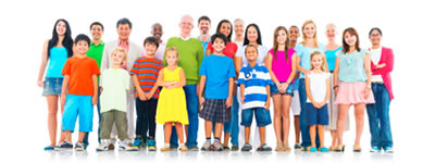 Group of people of mixed age and ethnicity