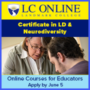 Landmark College Online: Certificate in LD & Neurodiversity. Online Courses for Educators.
